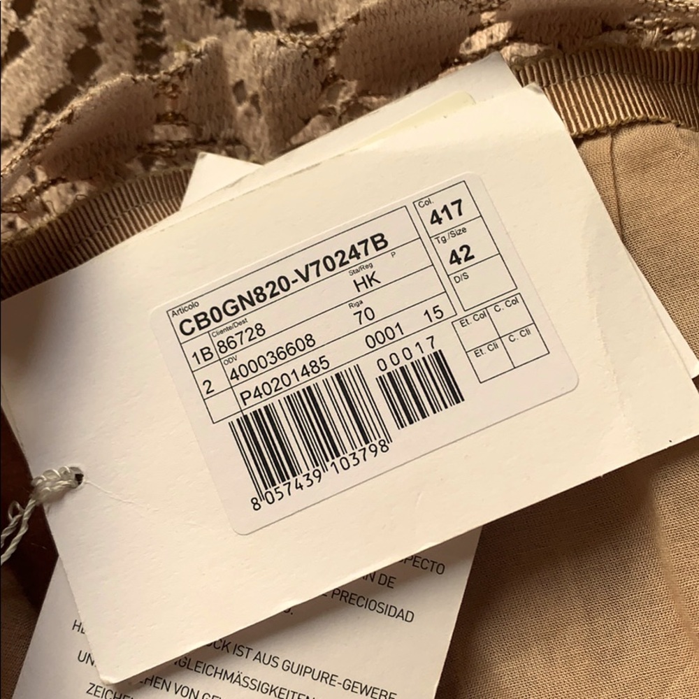 VALENTINO Tan Embroidered Skirt 42 - Picture 11 of 11